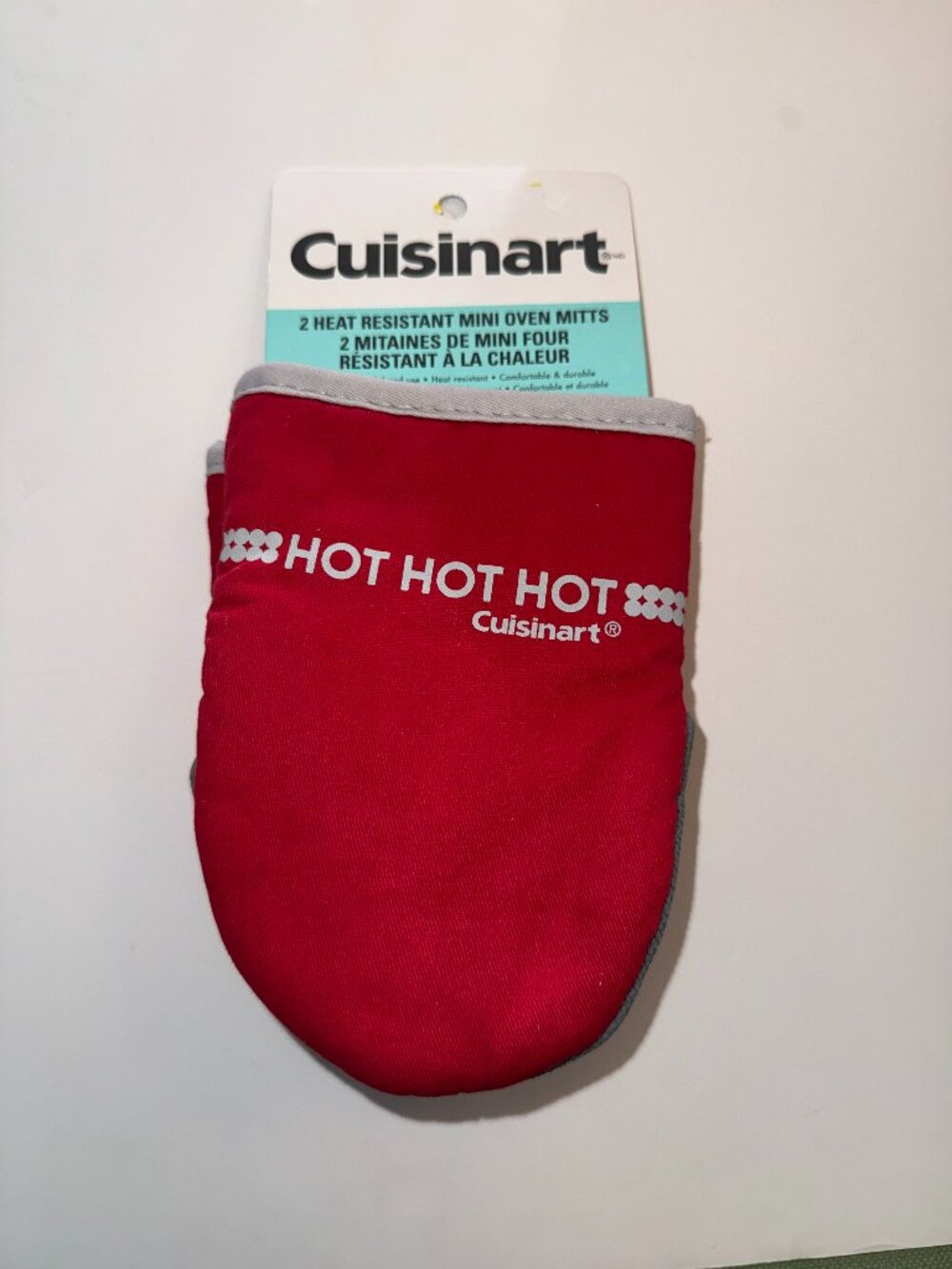 CUISINART MINI OVEN MITTS - set of 2 COTTON SILICONE NWT